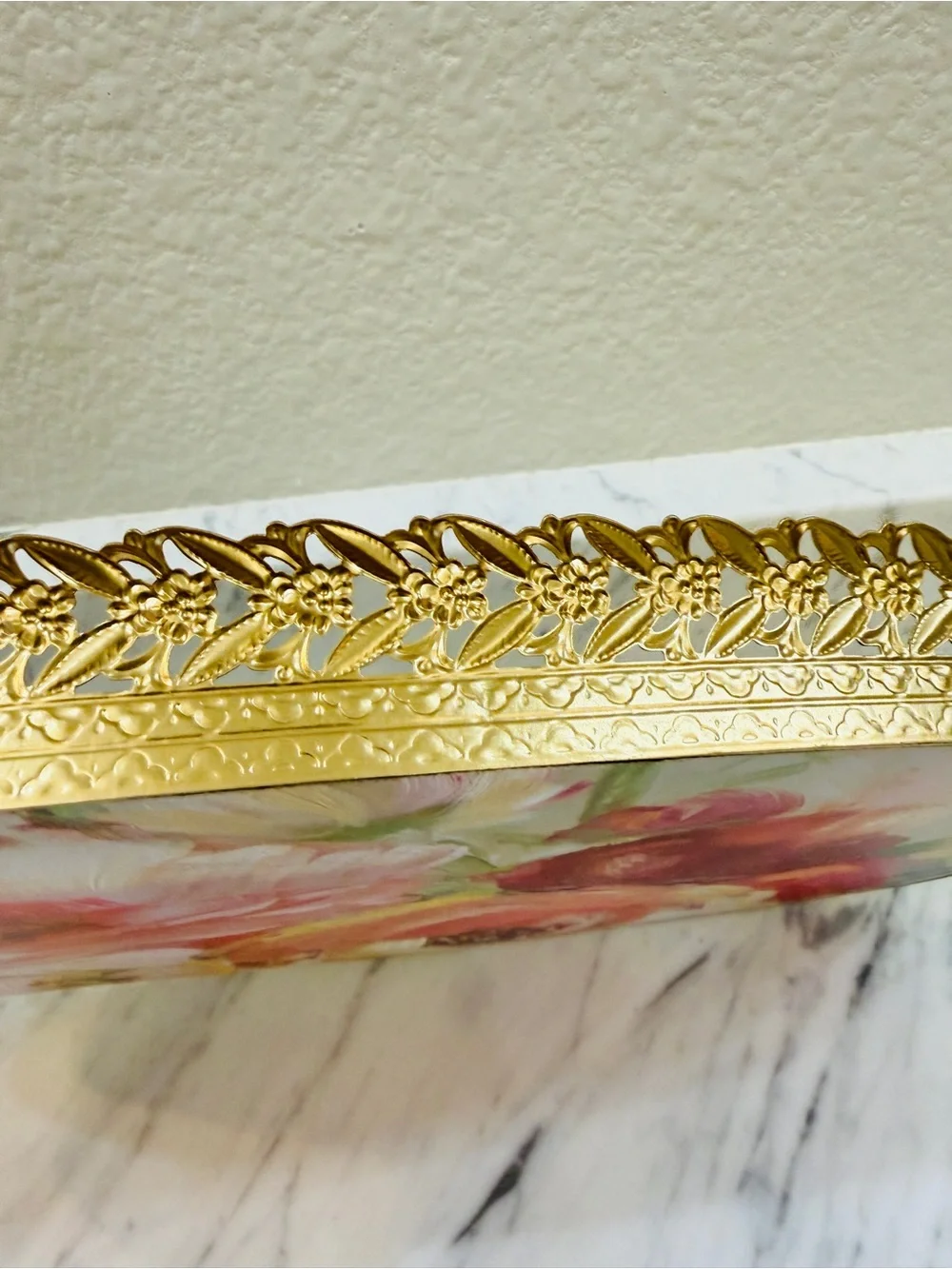Vintage Hollywood Regency Vanity Mirror/Tray